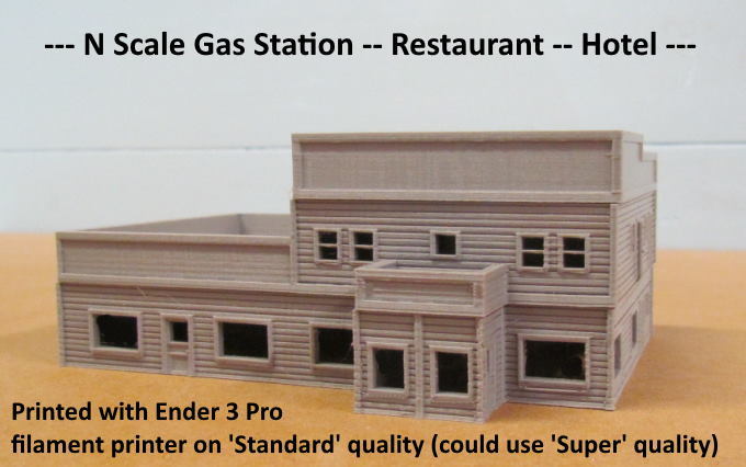N Scale Gas Station - Restaurant - Hotel...