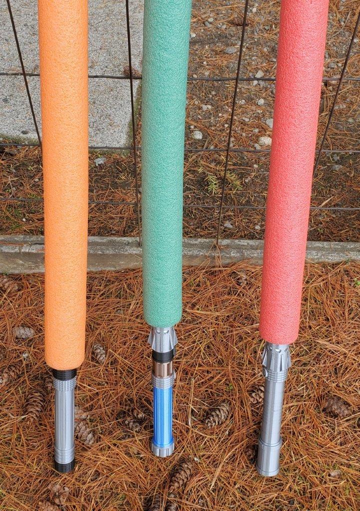 Pool Noodle Saber Handle: mix and match light saber hilt set