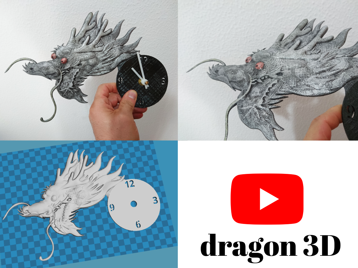 Reloj Dragon en relieve