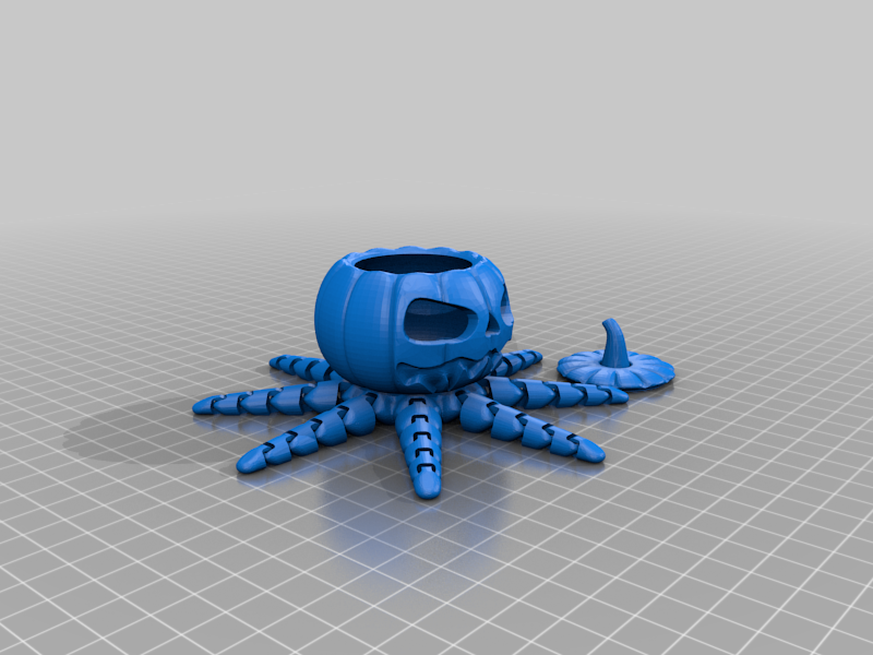 Spooky mini jack o lantern octopus