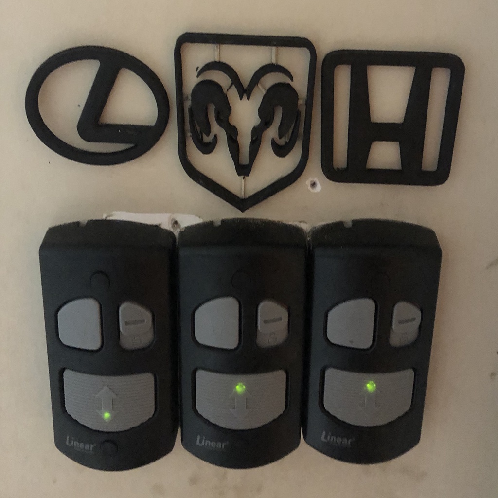 Honda, Ram, and Lexus - Logos for garage door buttons
