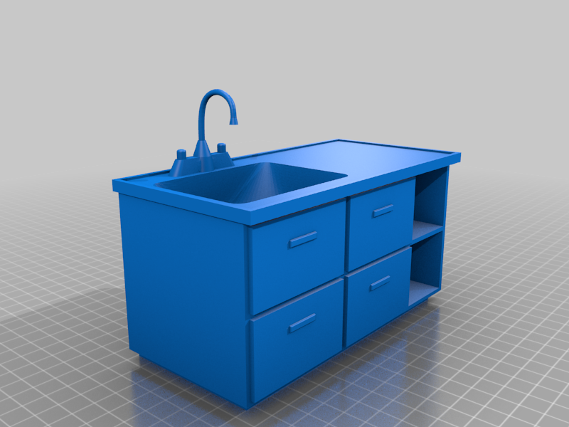 Dollhouse sink and countertop