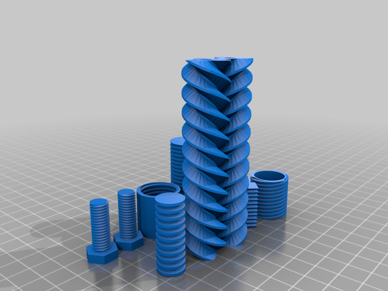 bolts, nuts, threaded rods - OpenSCAD library Threading.scad