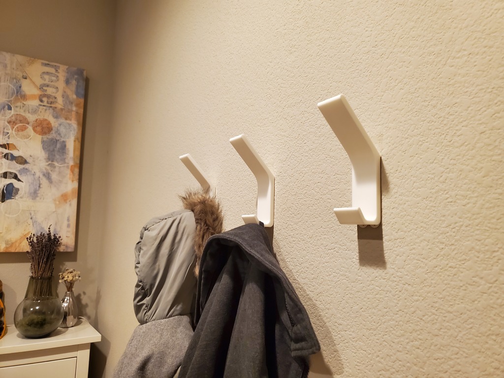 Wall coat hook for 3M Command Strips