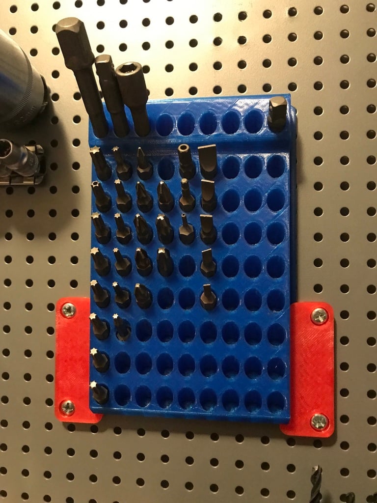 Pegboard Rails for vertical (wall mounted) hex bit storage by orubap