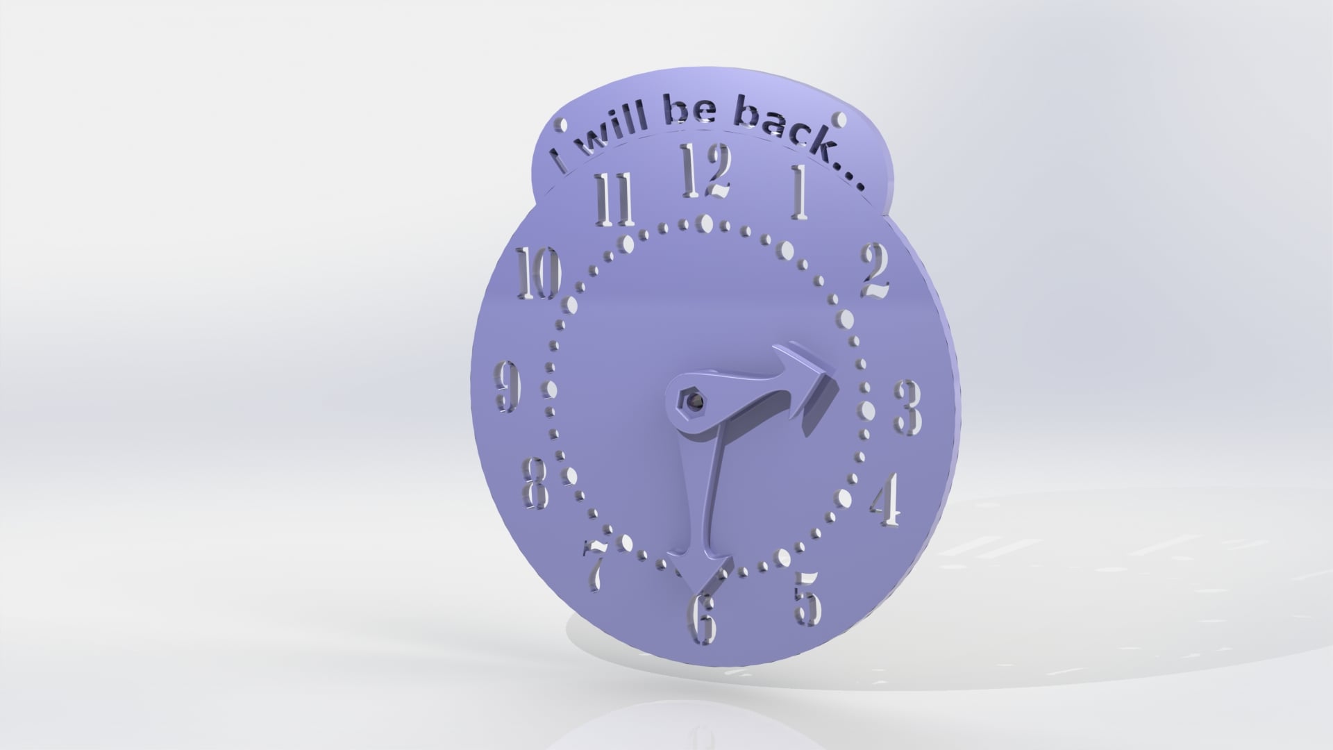 Door Sign | "I will be back" Clock