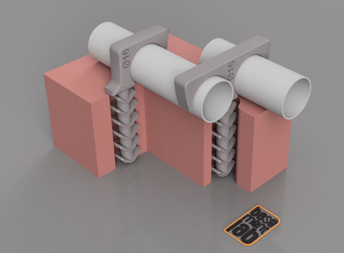 Pipe Clips fixing for pipes and conduits Ø 16 / 20 No screw needed - Fascette di fissaggio per  canaline e corrugato