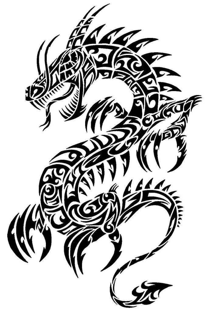 Tribal dragon stencil