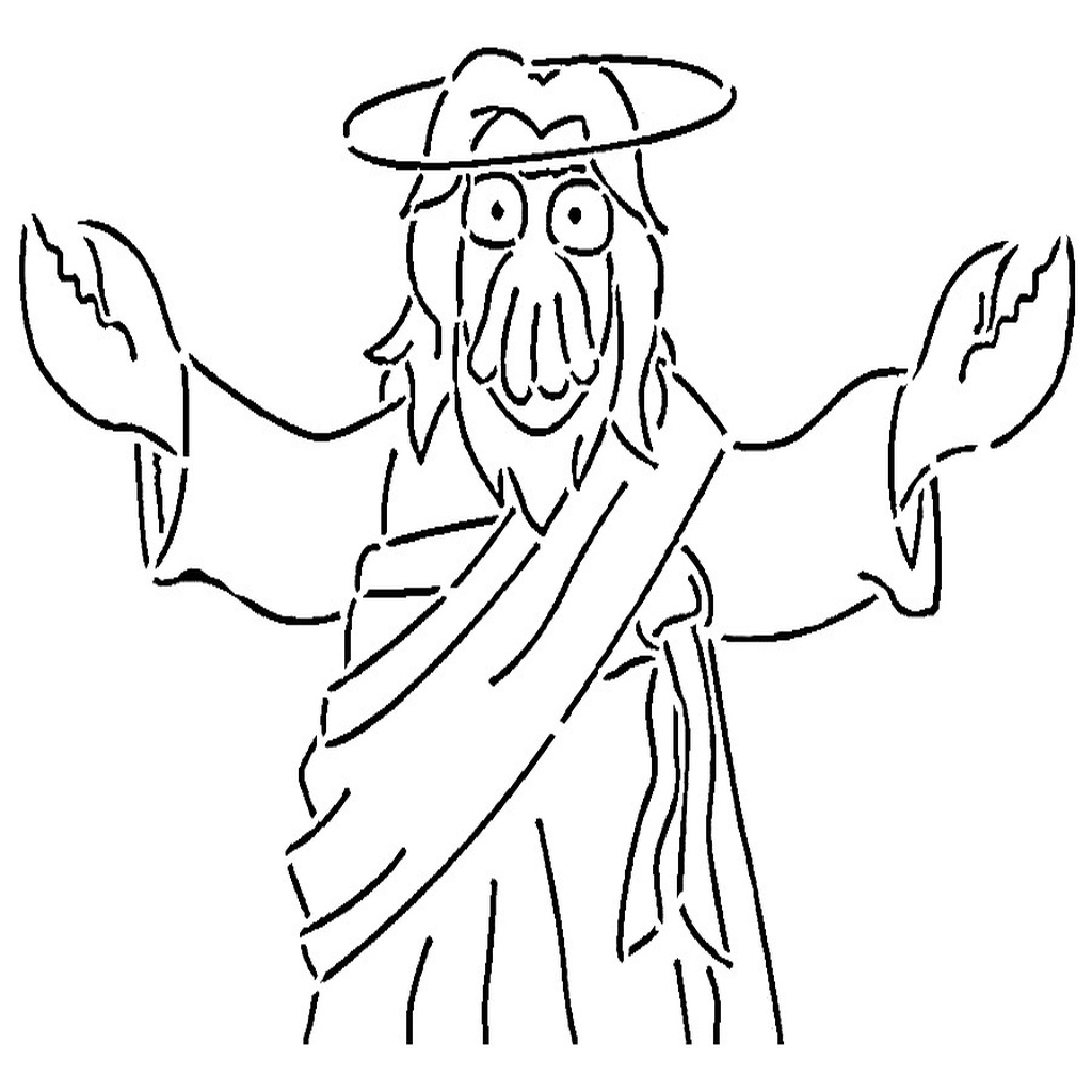 Dr Zoidberg Jesus stencil