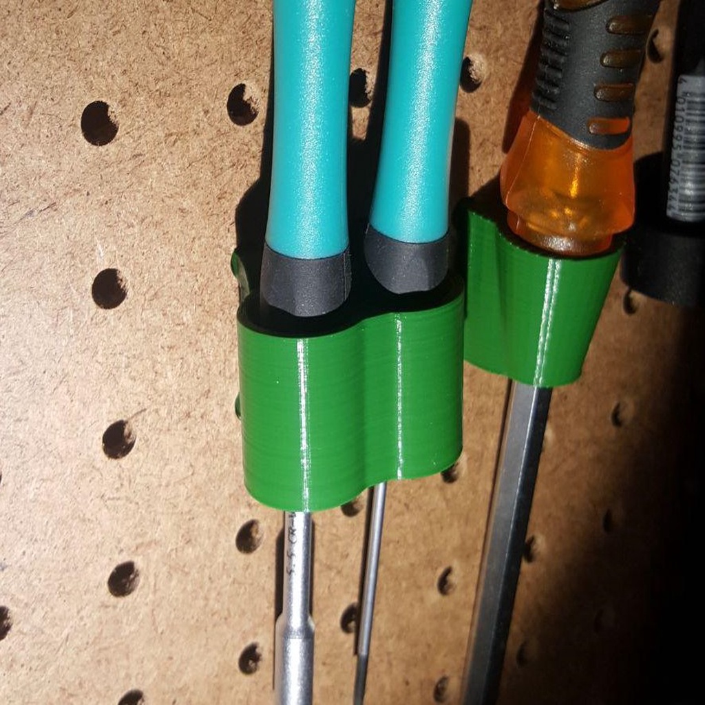 Pegboard double screwdriver holder