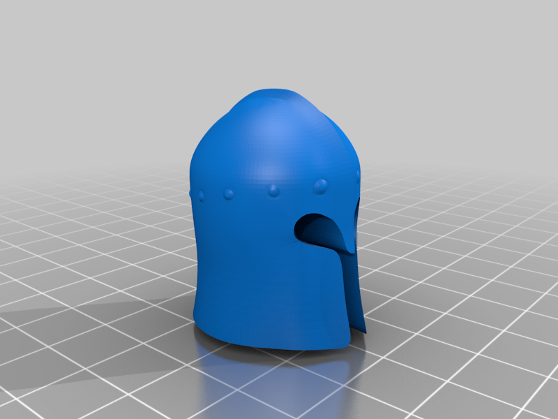 Medieval Helmet - Rounded Eyed Barbut - Customizing Character Miniature DnD (Solid)
