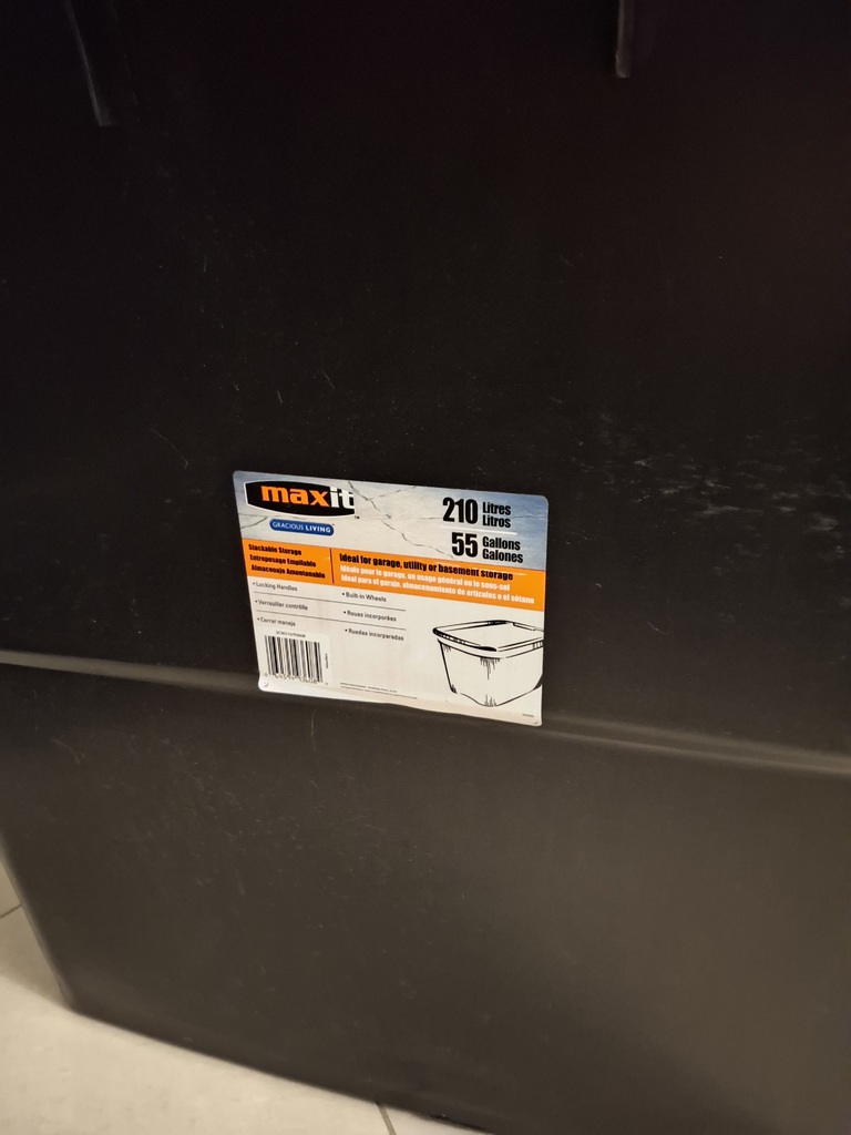 Replacement wheel for MaxIt 55 gal storage box (parametric)