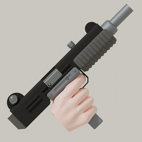 Uzi submachine gun scaled for 28mm tabletop