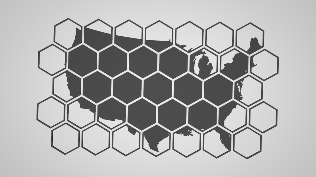 Hexagon map of america