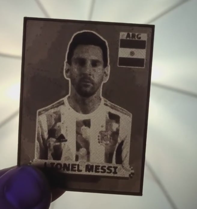 Litofanía Figurita Messi - Messi Sticker Litophane