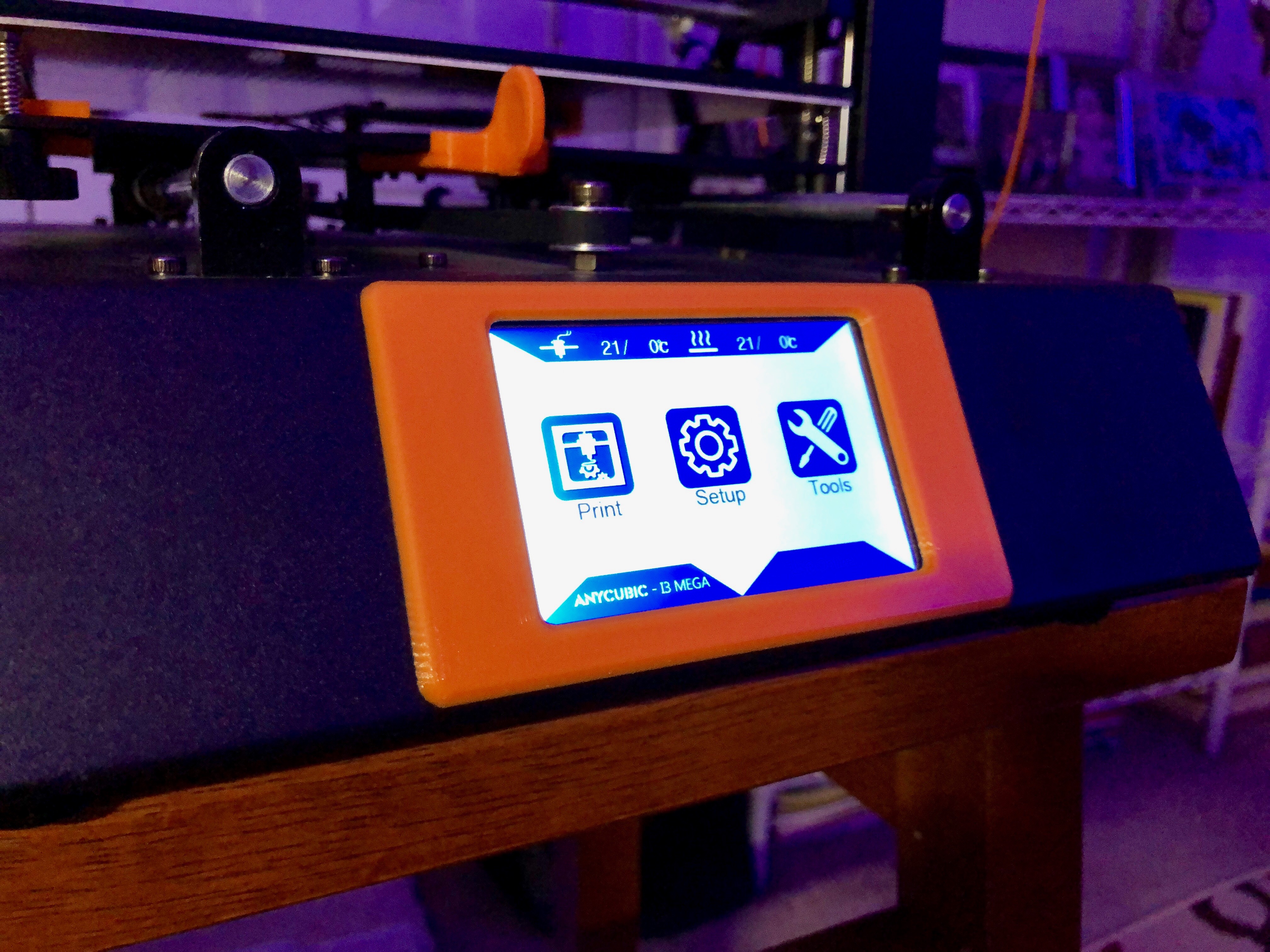 AnyCubic i3 Mega Displayframe without double sided tape