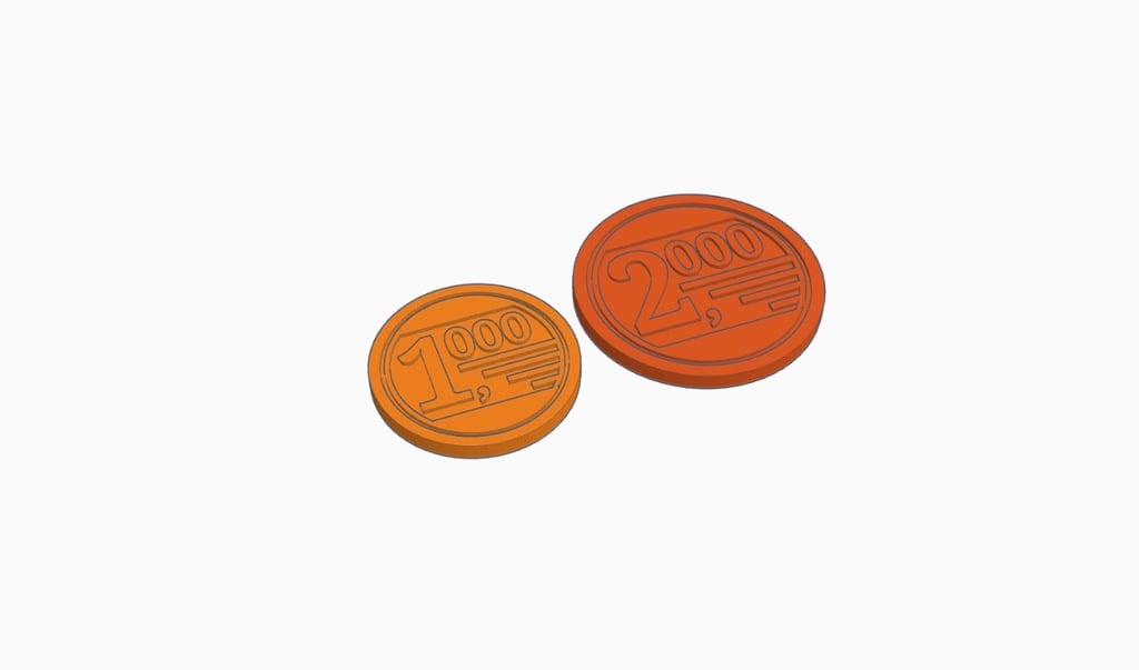 Coins for "For Sale" boardgame