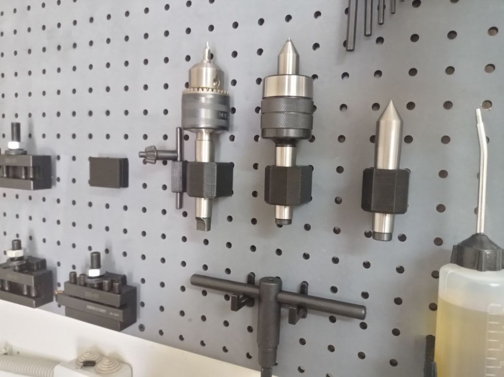 Morse taper MT2 tailstock tool pegboard holder