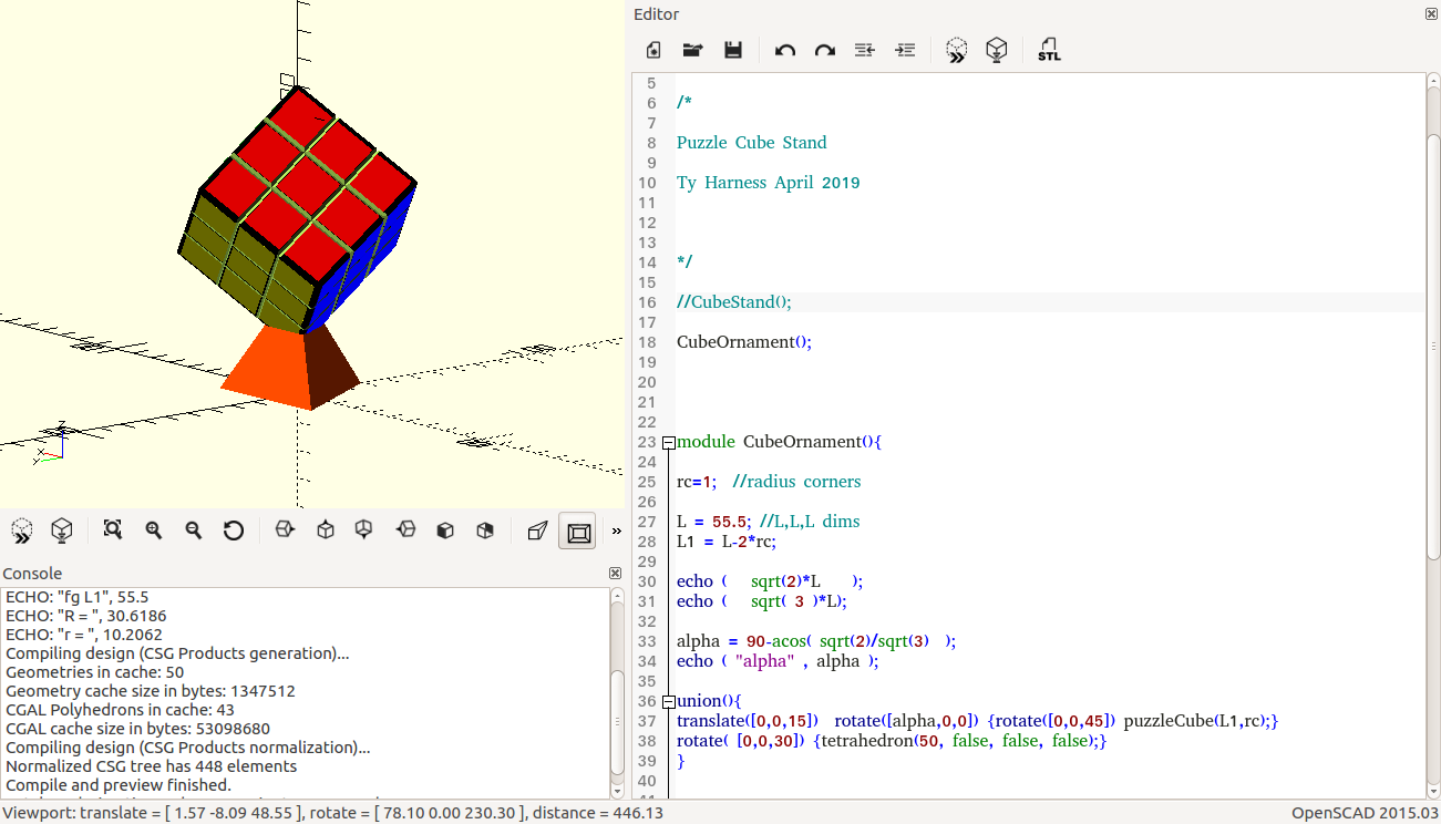 Puzzle Cube Stand and model