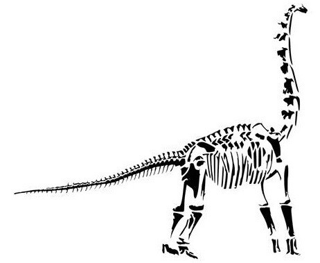 Fossil Brontosaurus stencil