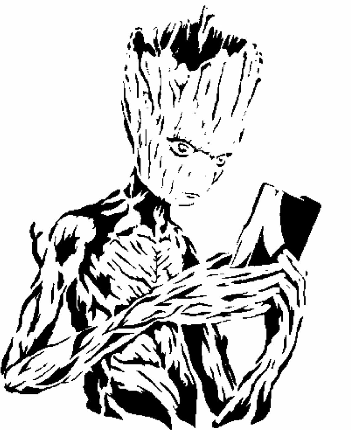 Teenage Groot stencil
