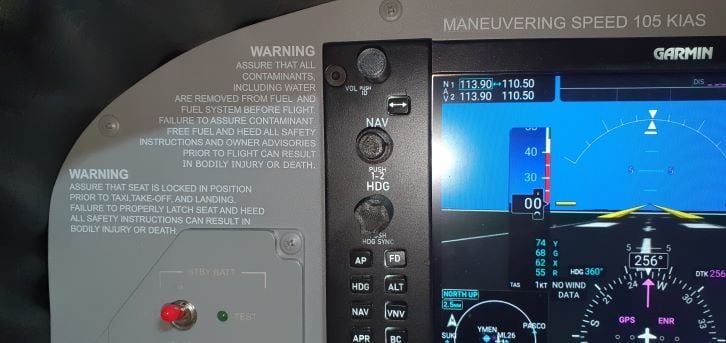 Cessna 172 G1000 Glass Cockpit instrument panel Decals