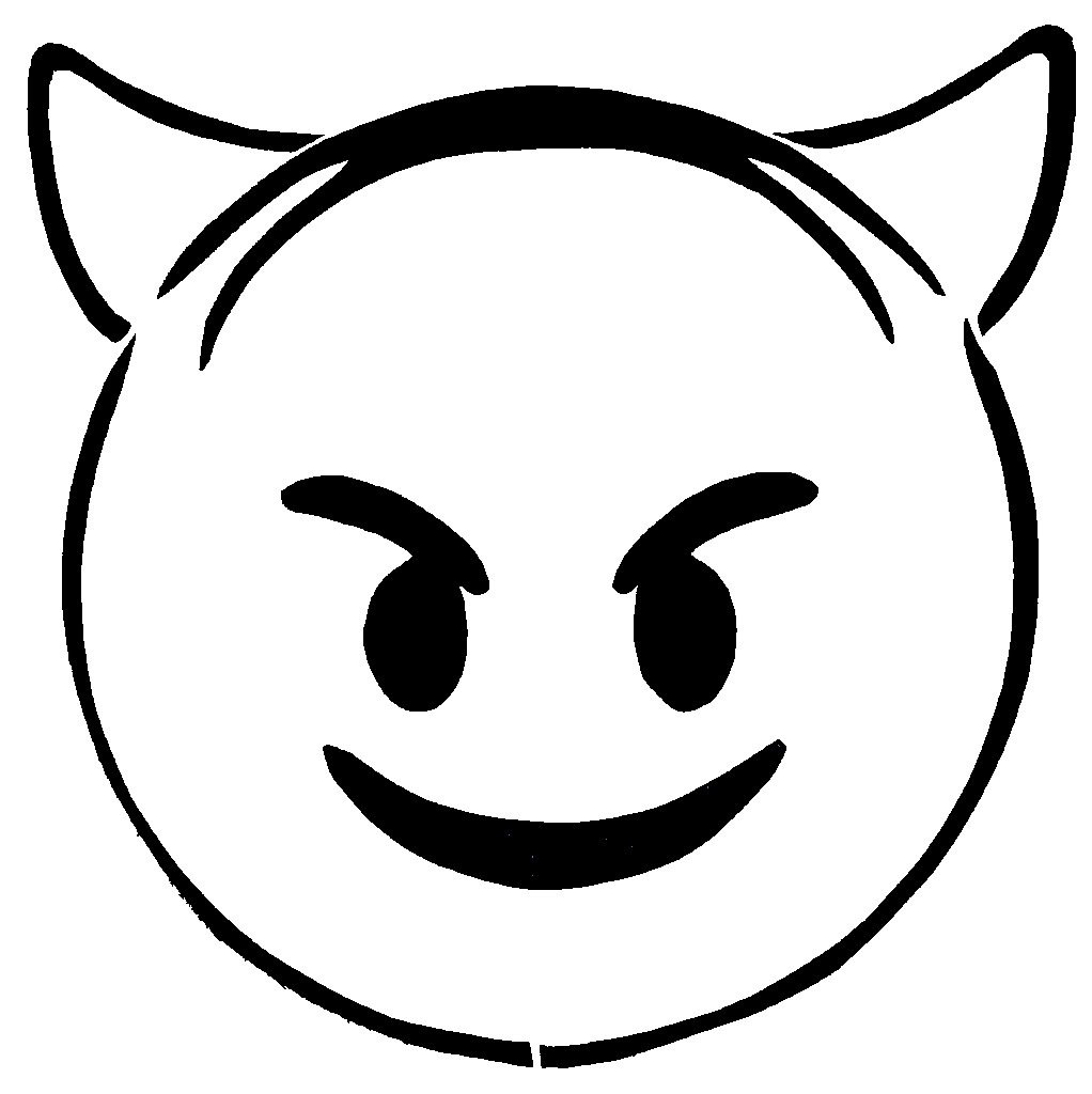Devil Emoji stencil