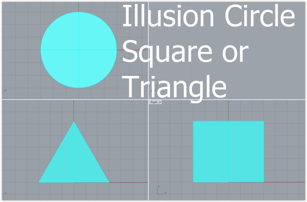 Illusion single part looks like Circle, Square or Triangle