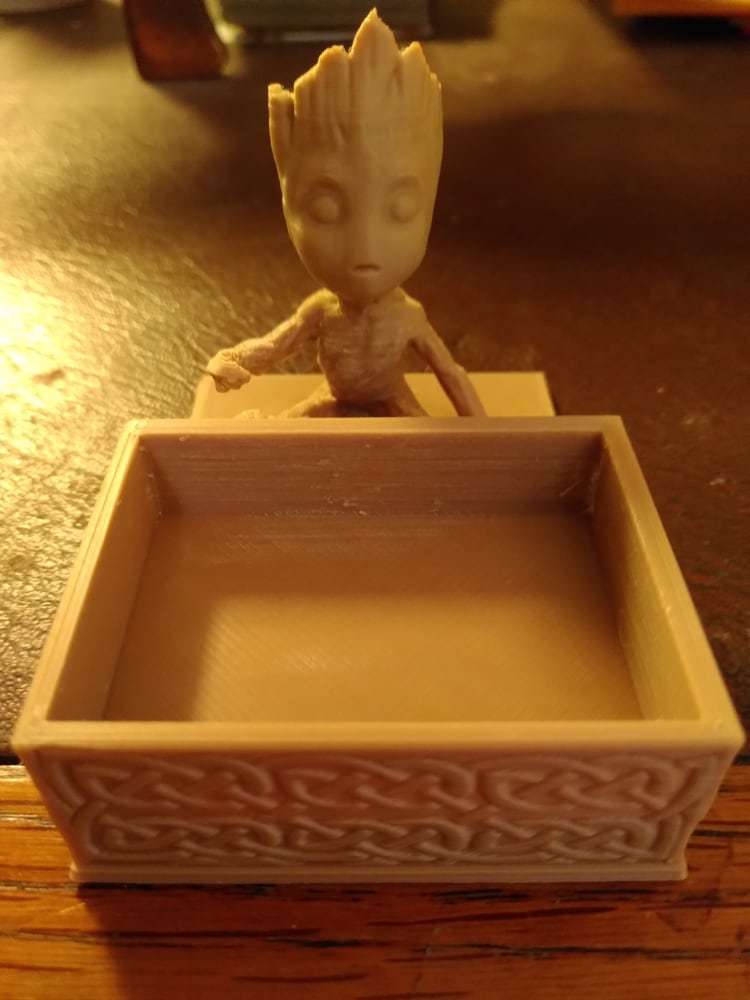 Baby Groot Jewelry Box Holder with Celtic design