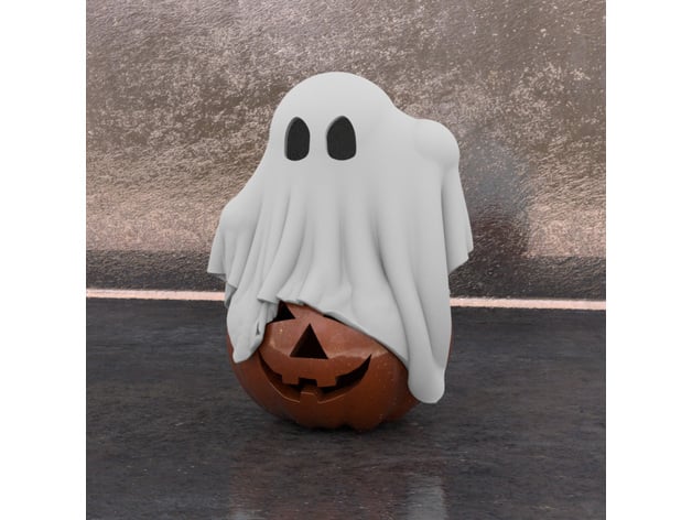 Ghost On Pumpkin Halloween