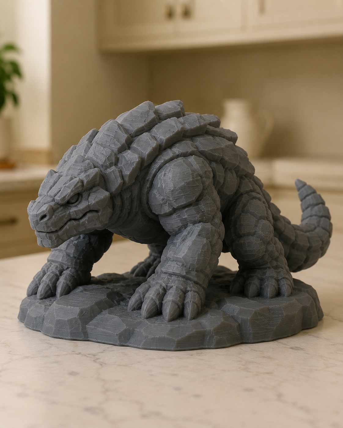 Stone Basilisk Lizard DND Miniature