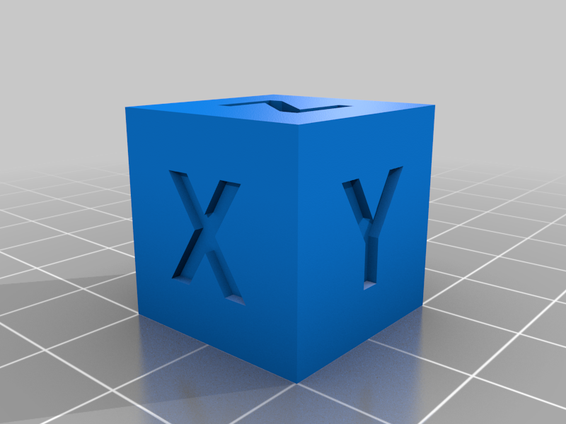 Calibration CUBE - 20 mm XYZ - with letters