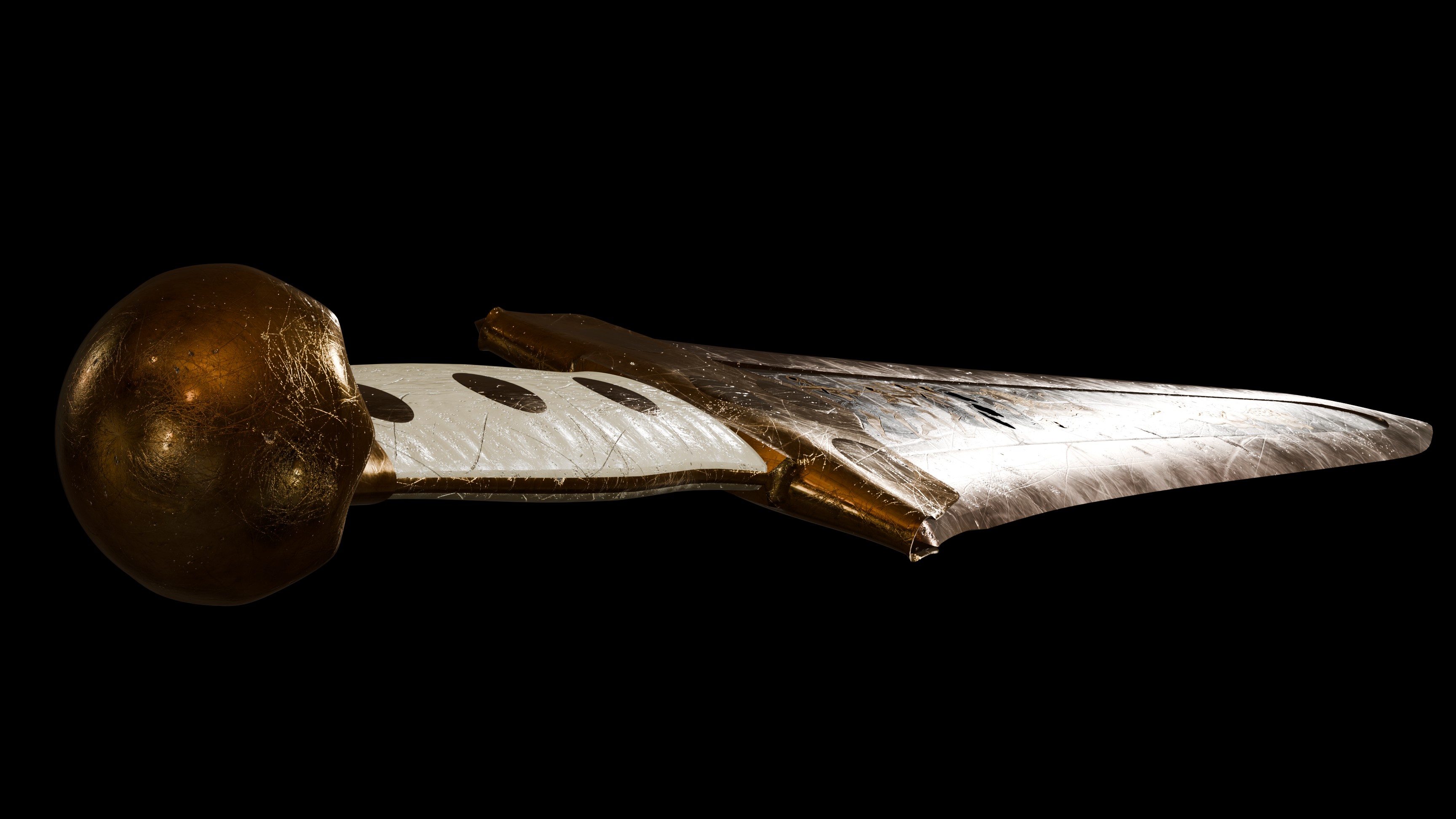 3D model of a Mycenaean dagger; reconstruction based on the famous Lion-hunt dagger of 1500 BCE ca [NAMA 394], discovered at the Grave Circle A, Shaft Grave IV, Mycenae