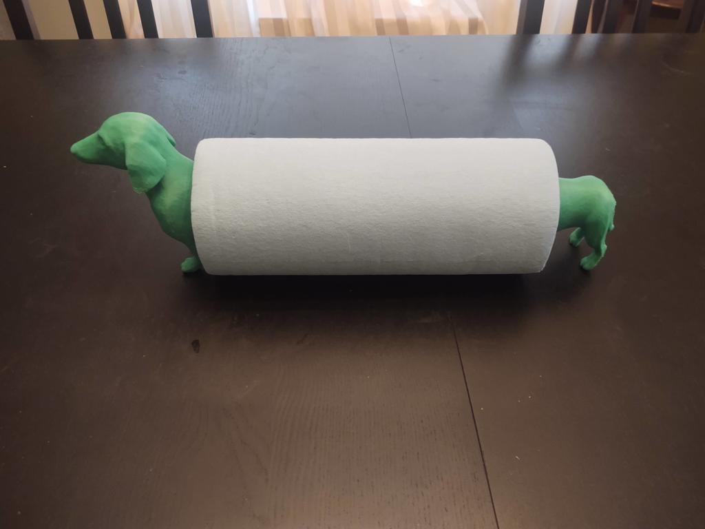 Dachshund paper towel holder