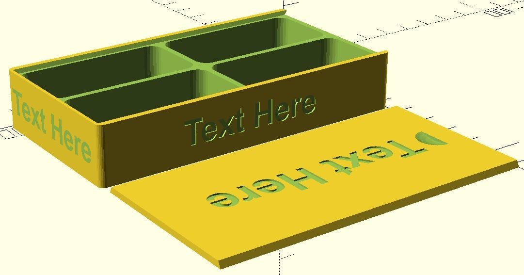 Sliding Lid Box With Text