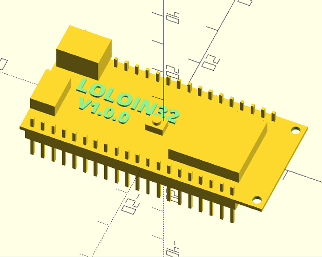 WEMOS LOLIN32 V1.0.0 - OpenSCAD Model