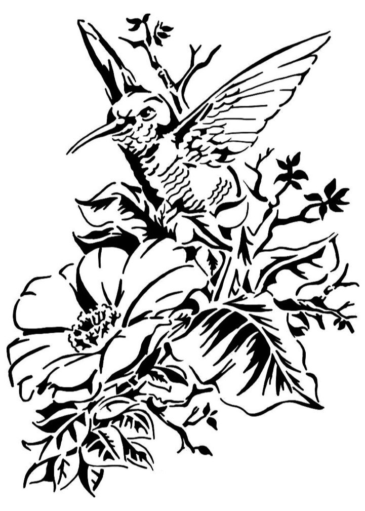 Humming Bird stencil