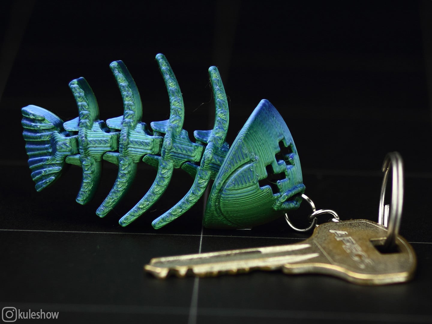 Flexi Flounder Bone Keychain