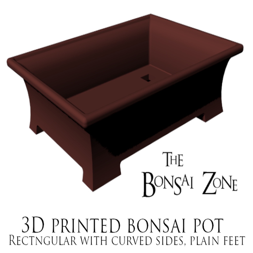 Bonsai Pot, Plain rectangular curved sides No.1