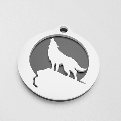 Wolf medal, keychain