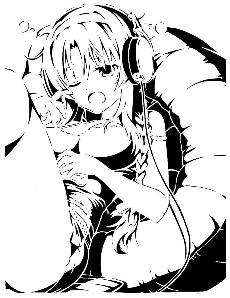 Anime Girl stencil