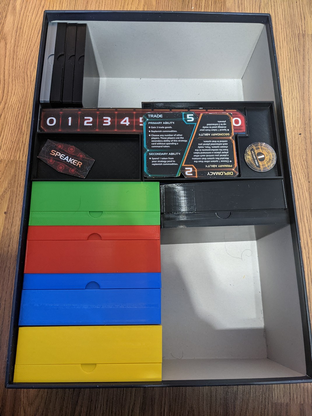 Twilight Imperium 4+PoK Storage (Includes Codex, Fleet Stands, Dice, Sleeved Cards)