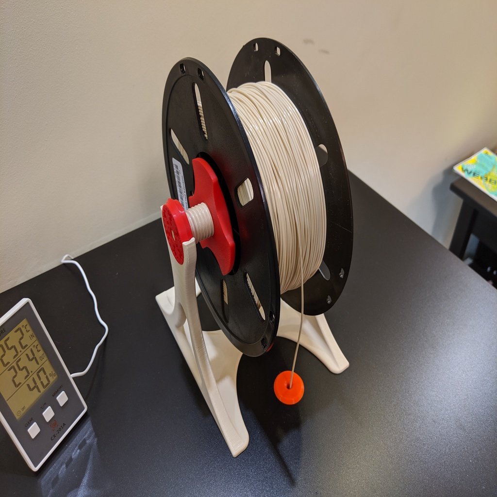 Spool Holder with 3D printed Gear Bearings optimised for an Enclosure