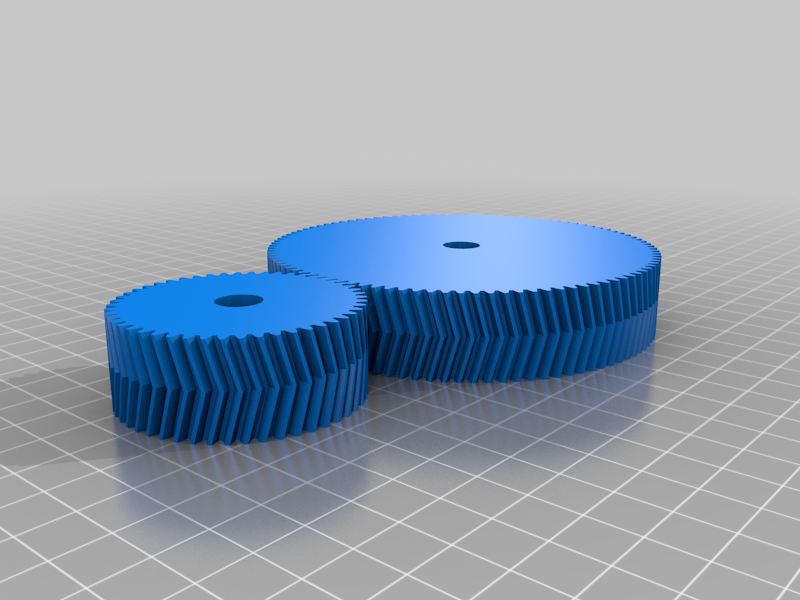 2 Meshing Gears OpenSCAD (Spur, Helical, or Herringbone)