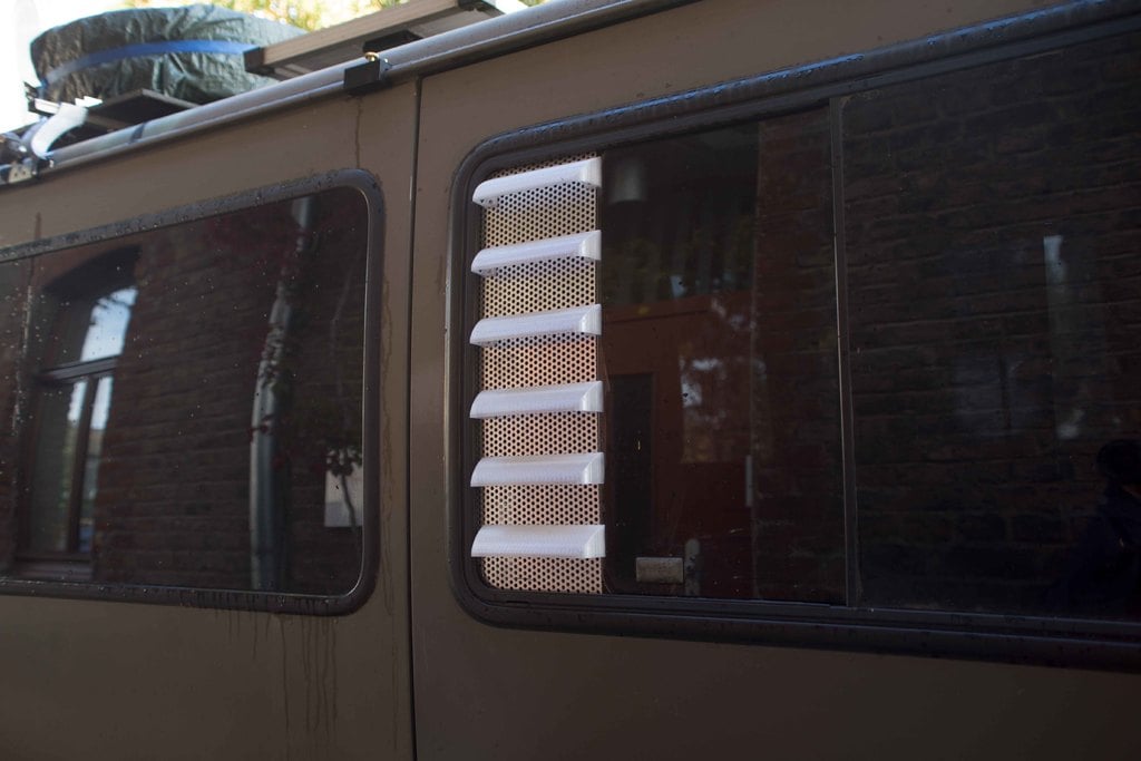 Window louvers for camper van