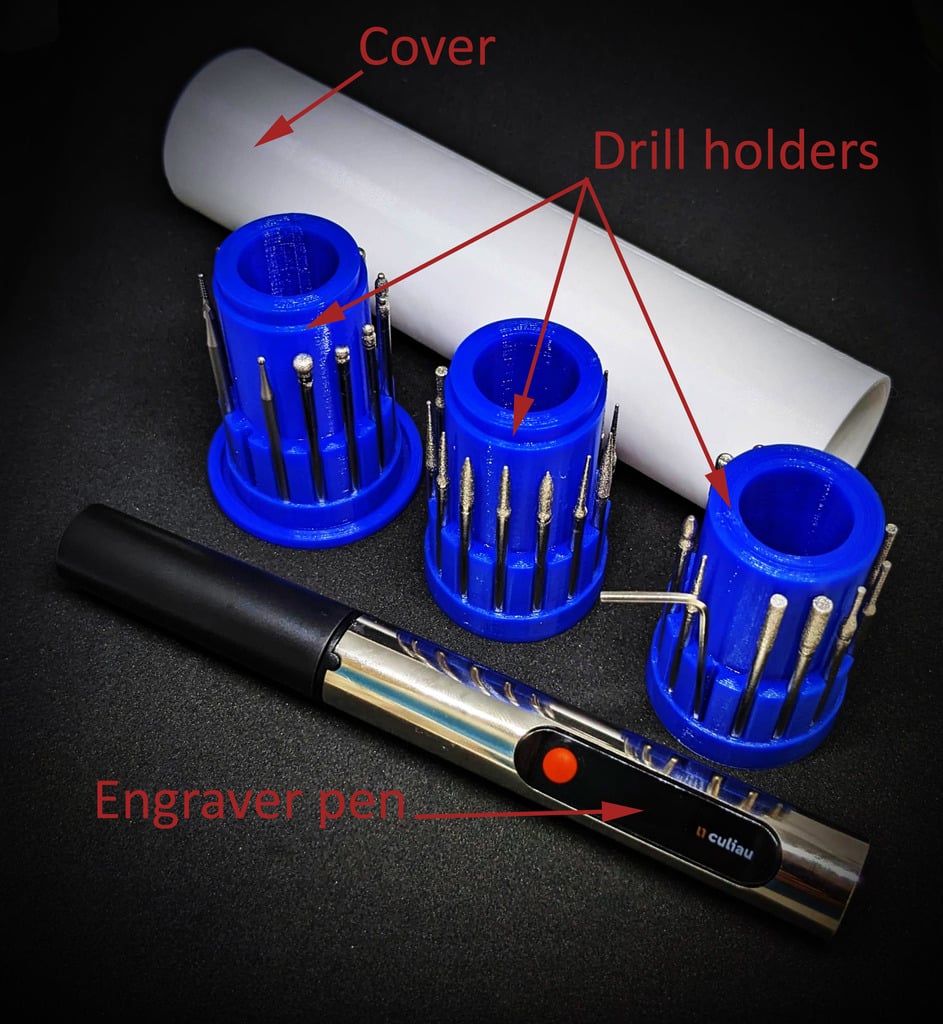 Engraving pen and drill holder