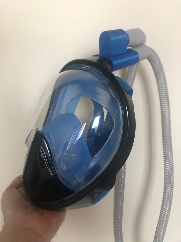 Prototype Covid-19 (corona, coronavirus) Can be used Both As An Air Filter Mask or a CPAP Ventilator Adapter For Vaincre Full Face Snorkel Mask