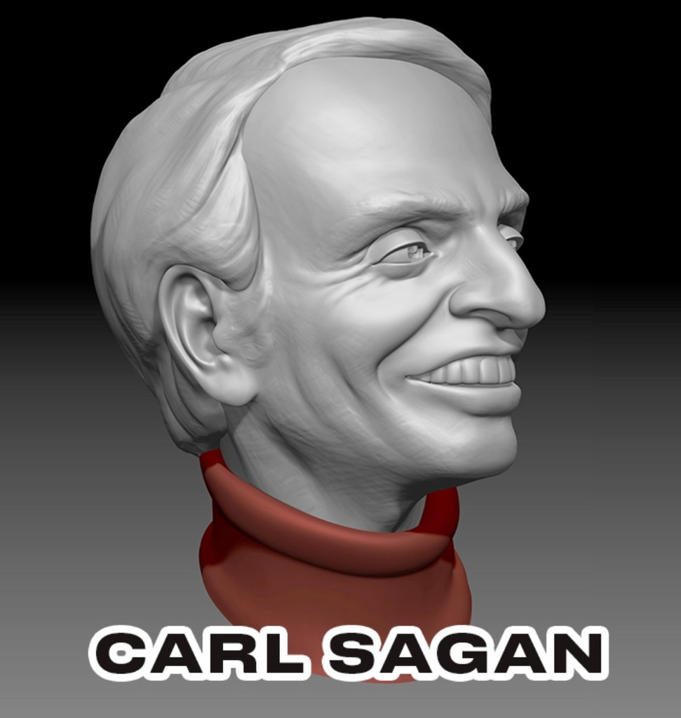 Caricature Sculpture of Carl Sagan