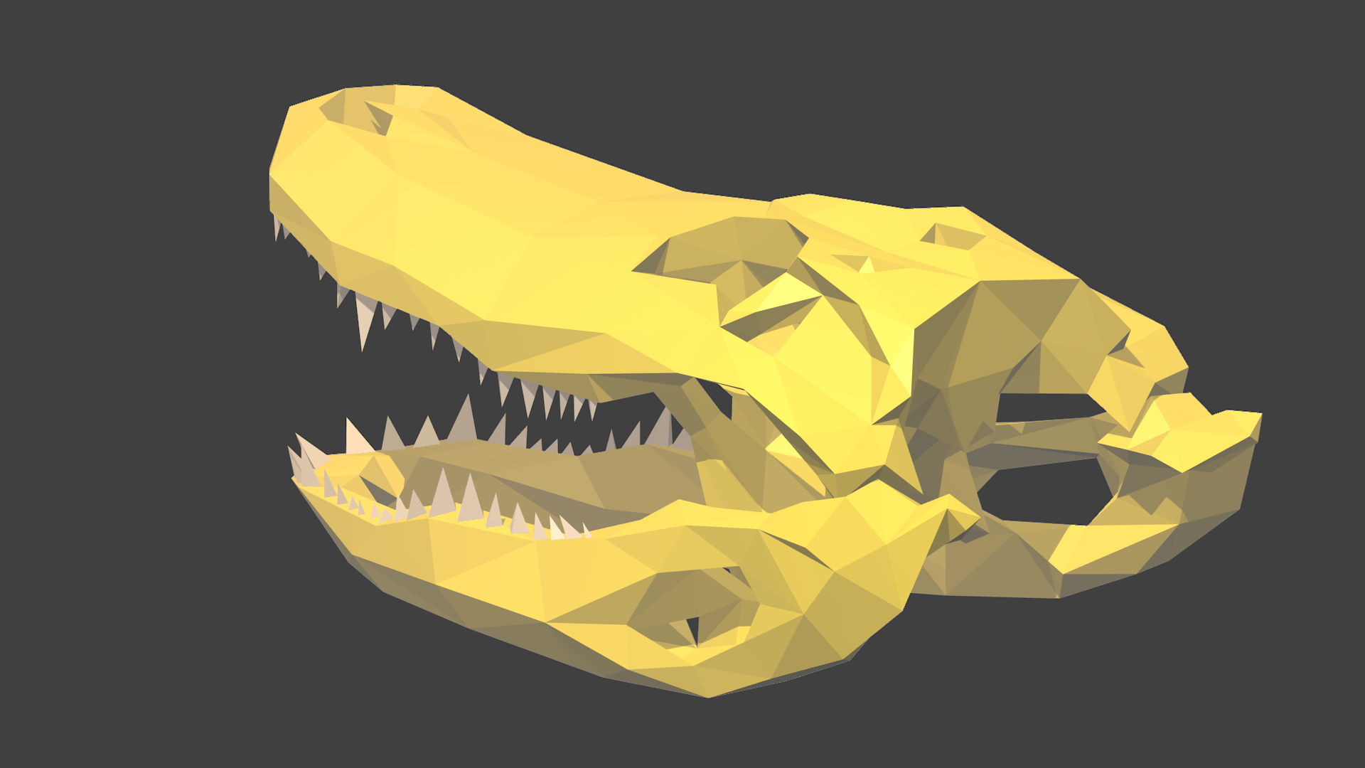 Low Poly Alligator Skull