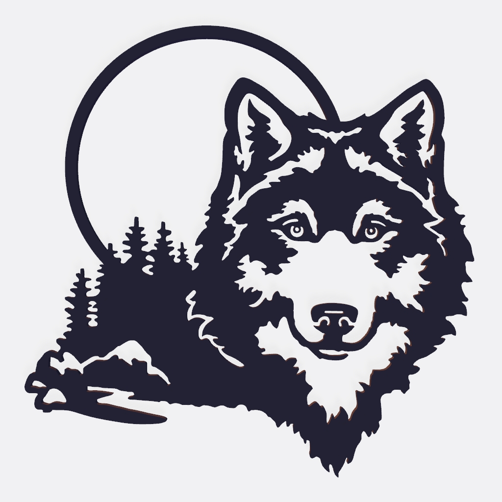 Wolf mini wall decal